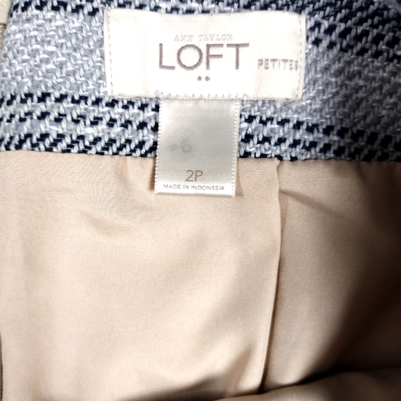 LOFT Women's Striped Tweed Fringe Hem Skirt SIZE 2P - Picture 5 of 6